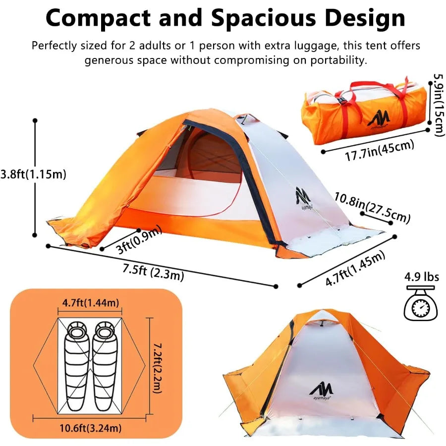 Building 4-Season Lightweight Winter Backpacking Tent Waterproof