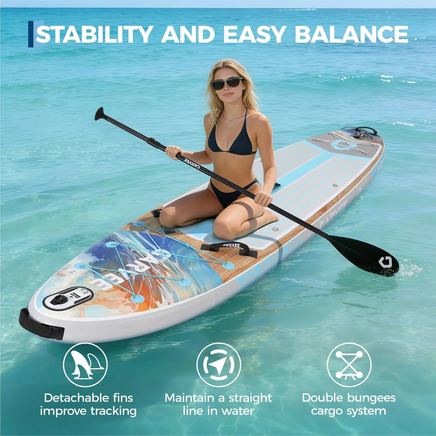 HiMISS Inflatable Stand Up Paddle Board Camera Mount and Backpack