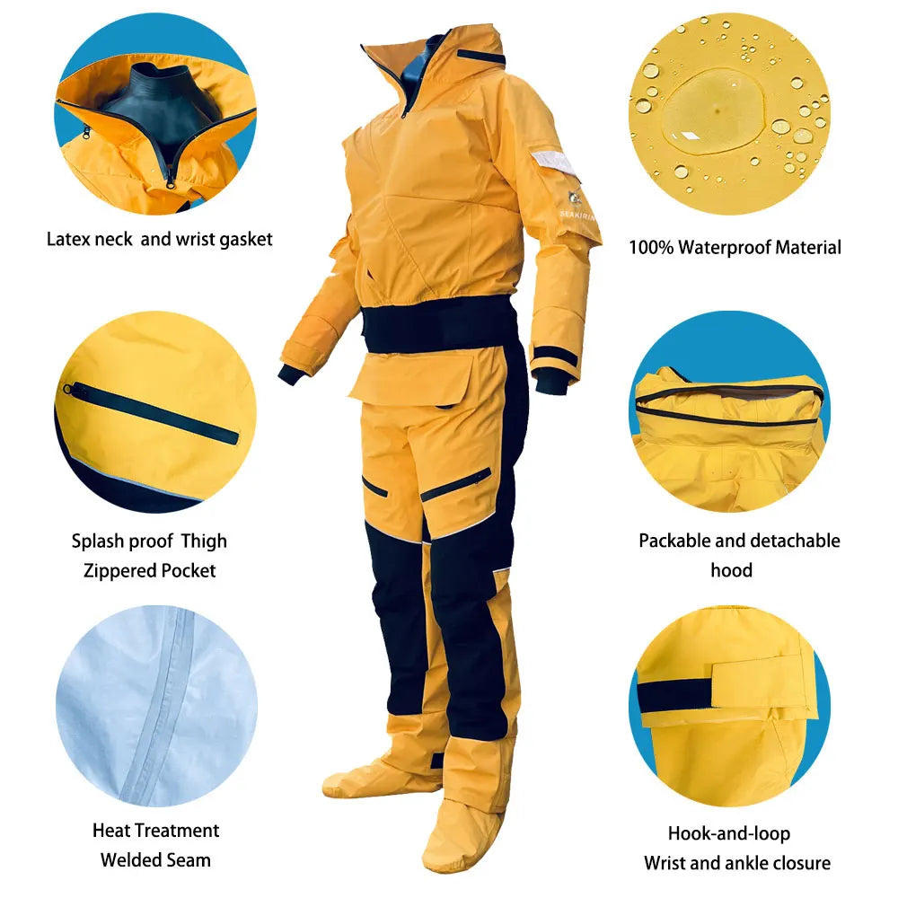 Seakirin Front Entry Waterproof Drysuit With Detachable Hood