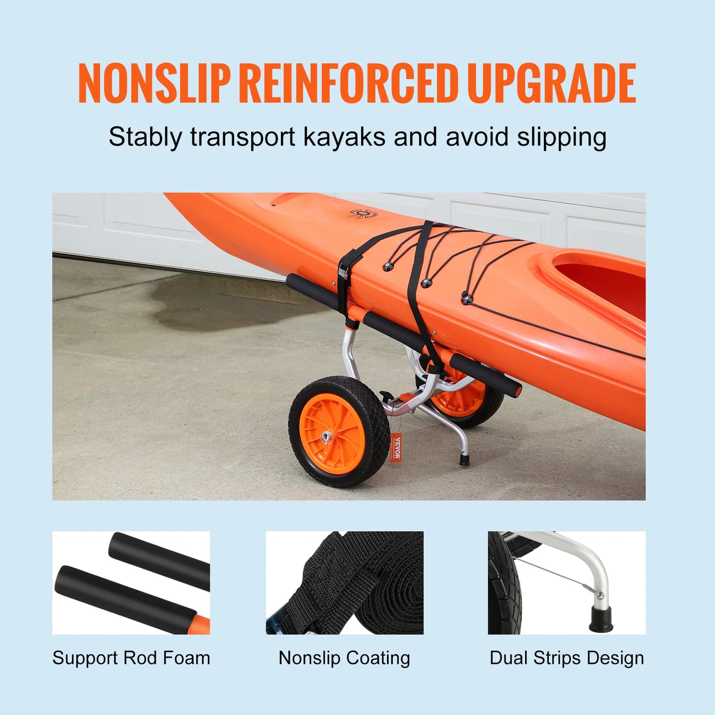 SucceBuy Kayak Cart 450lbs Aluminum Trailer With Durable Tires