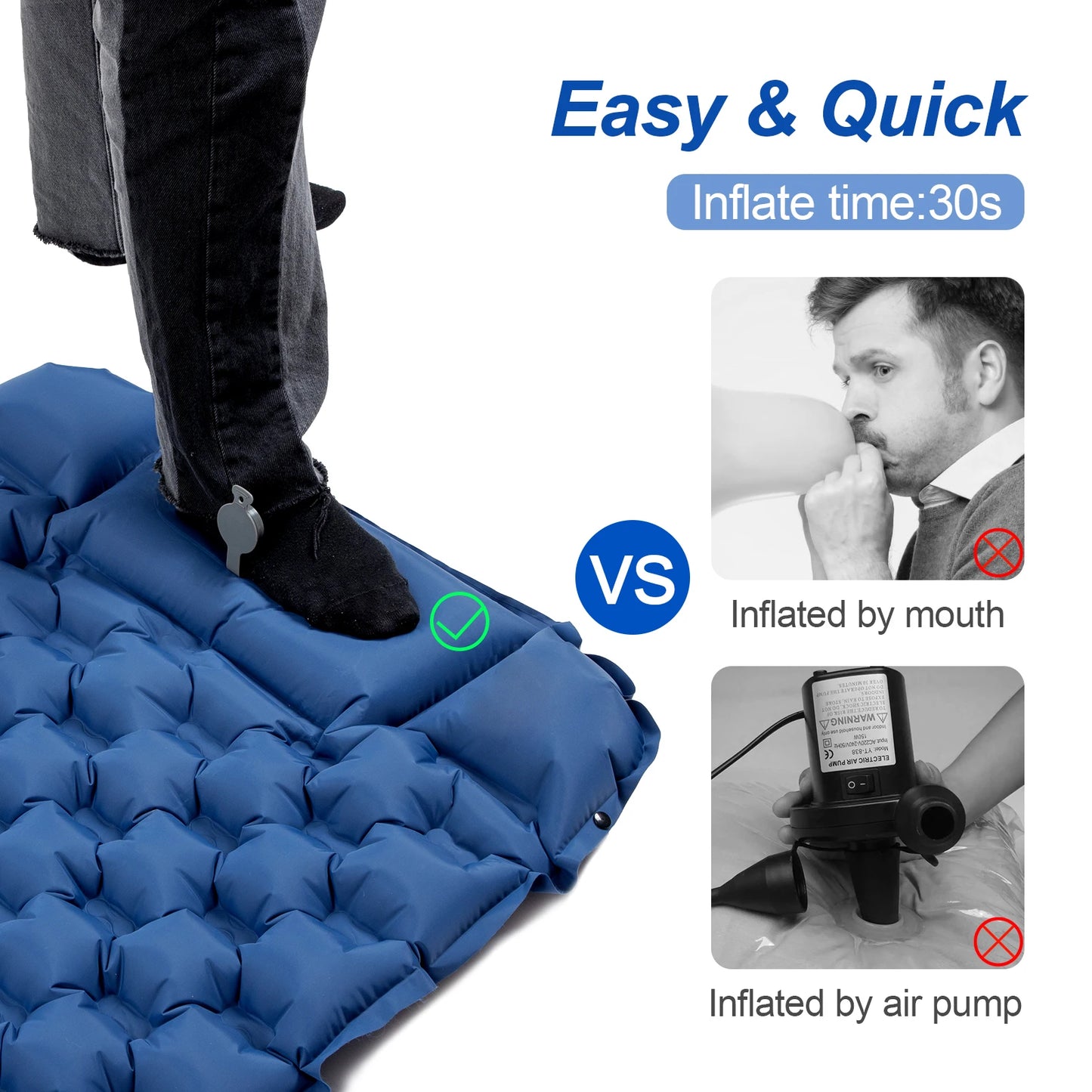 Ultralight Waterproof Air Mattress With Built In Pump And Pillow