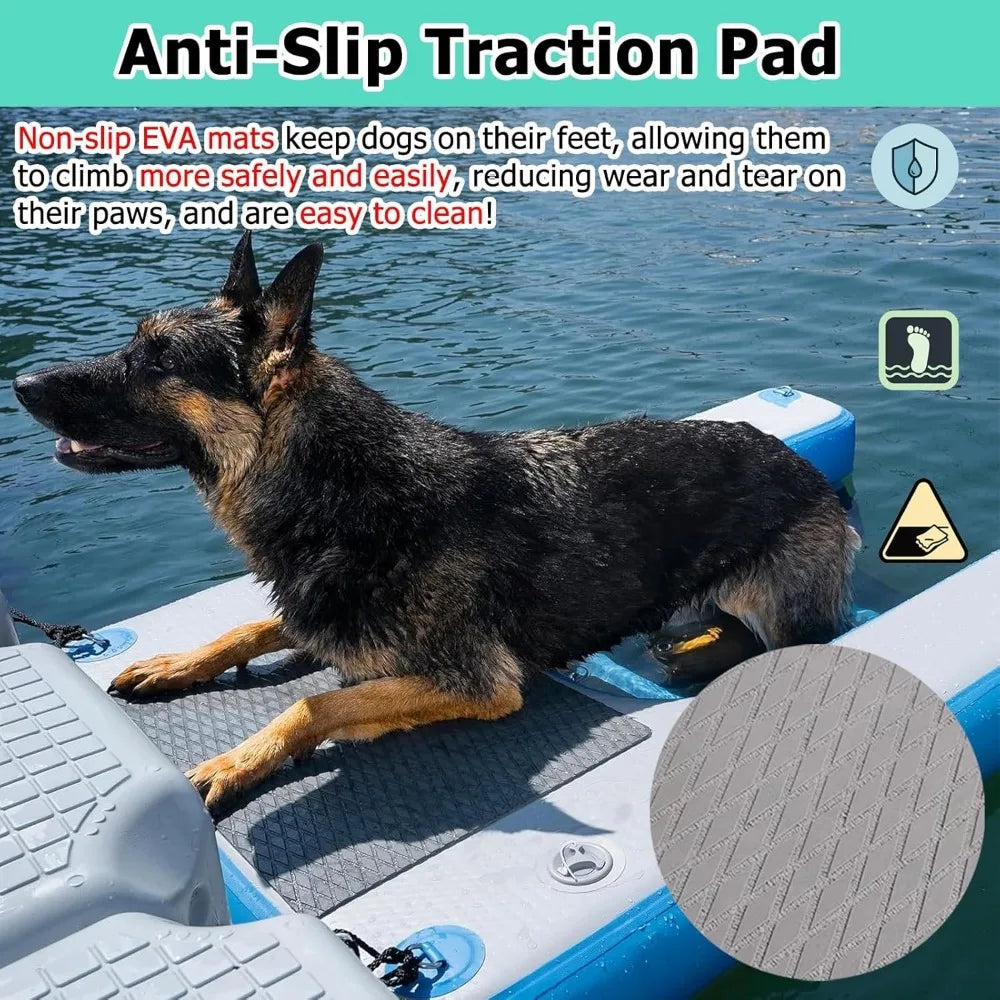 Color Inflatable Canine Water Ramp GearedToward Poolside Aquatic Training Equipment