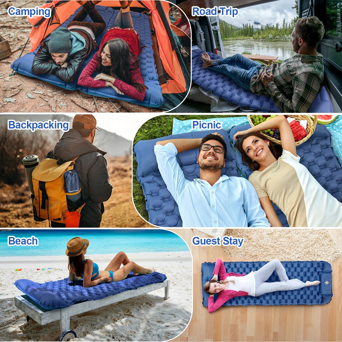 Ultralight Waterproof Air Mattress With Built In Pump And Pillow
