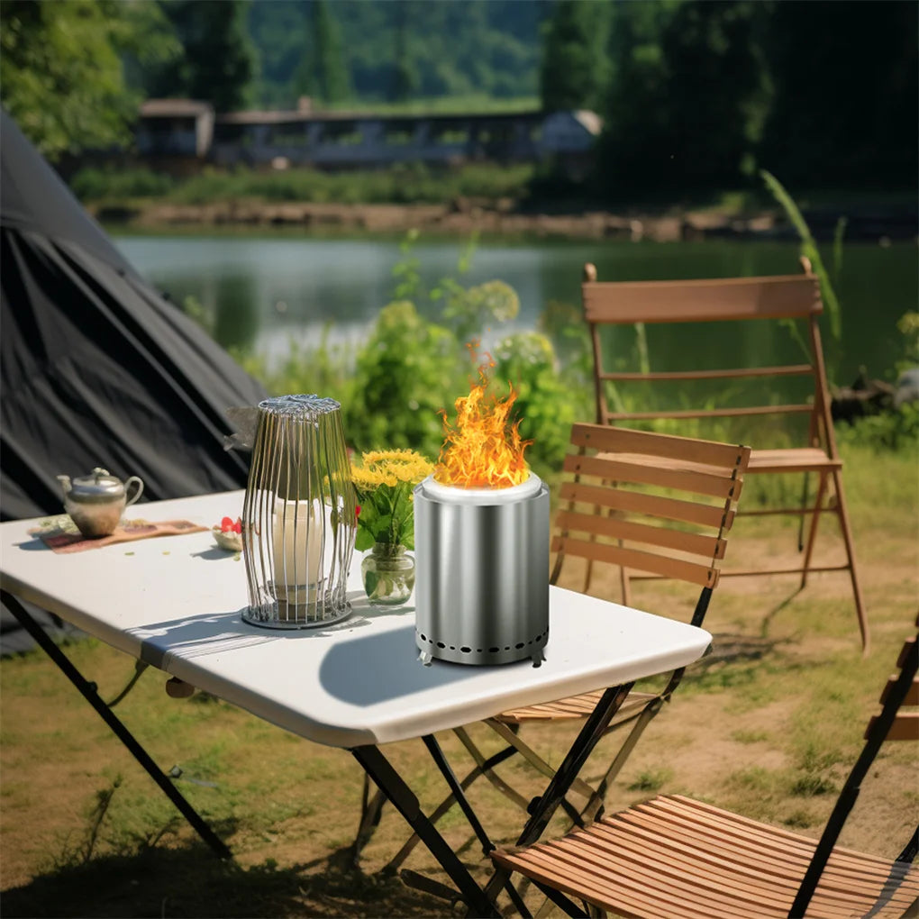 Elenxs Smokeless Fire Pit Portable For Camping And Patio