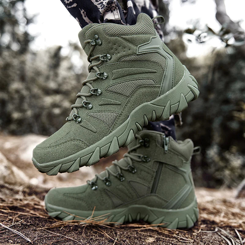 Louis Kadhrcn Men's Casual Tactical Boots Lightweight Side Zipper Outdoor