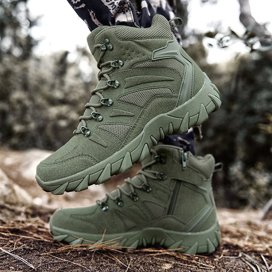 Louis Kadhrcn Men's Casual Tactical Boots Lightweight Side Zipper Outdoor