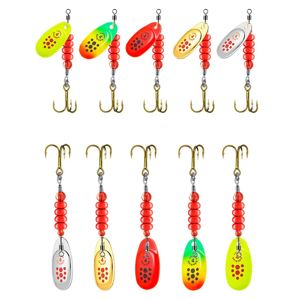 Metal Spoon Spinner Fishing Lure Set With Tackle Box Bass