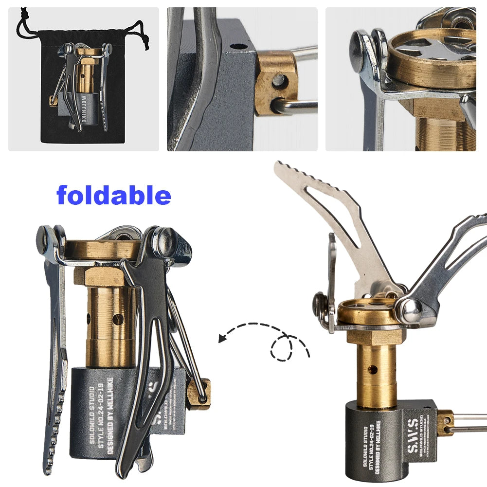 Shunmaii Folding Camping Stove Stand Burner Gas Stove for Outdoor Cooking