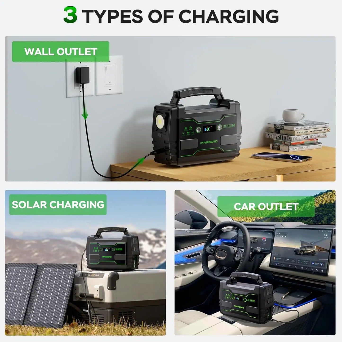 Portable 155Wh Solar Generator With 30W Panel And Two Outlets