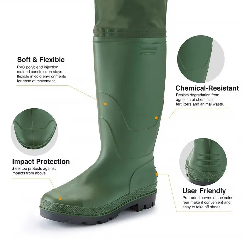 Waterproof Fishing Waders With Boots Breathable Unisex Overalls Kit