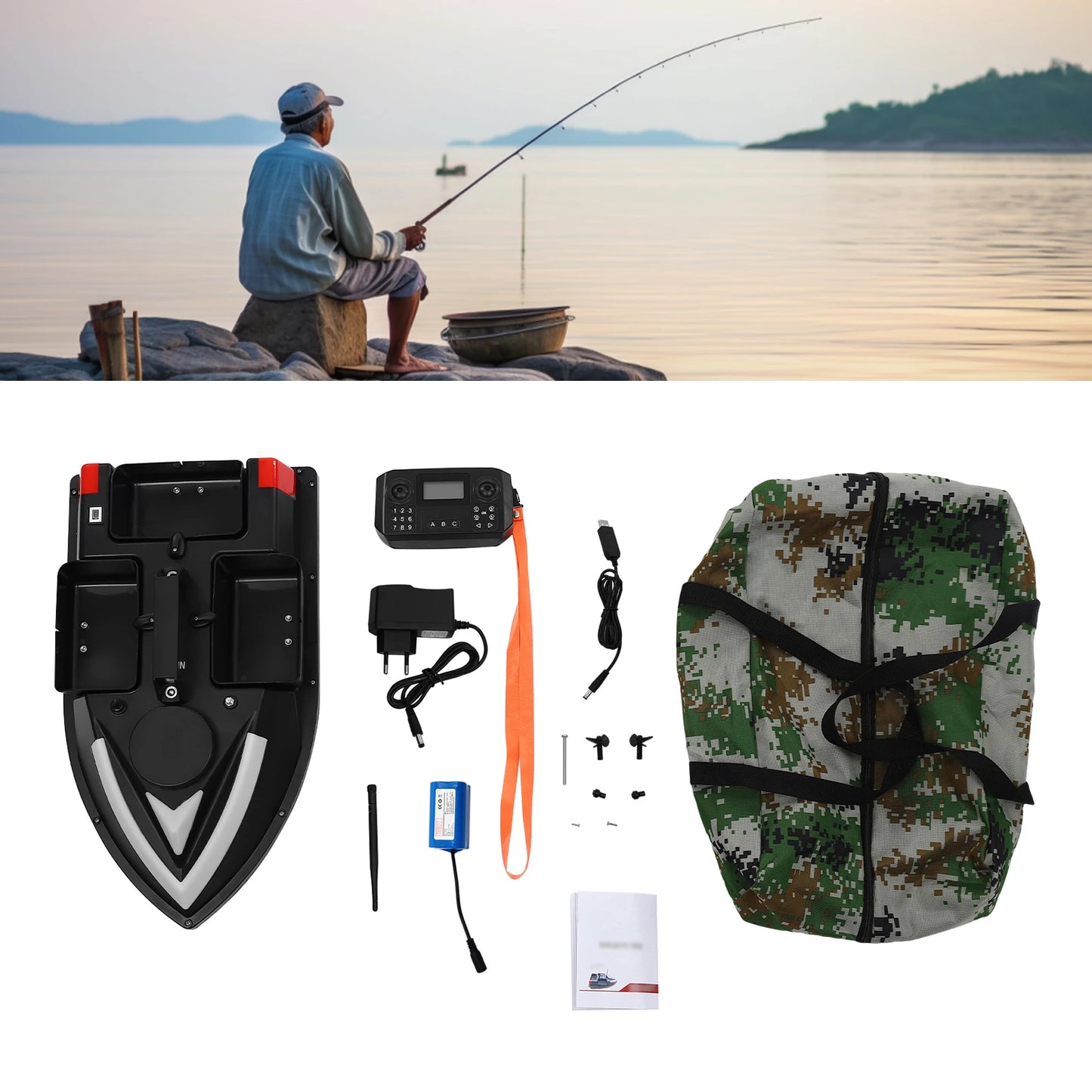 Hign Concerned RC Fishing Bait Boat With AdvancedDepthMeasurement Sounder GPSNavigator