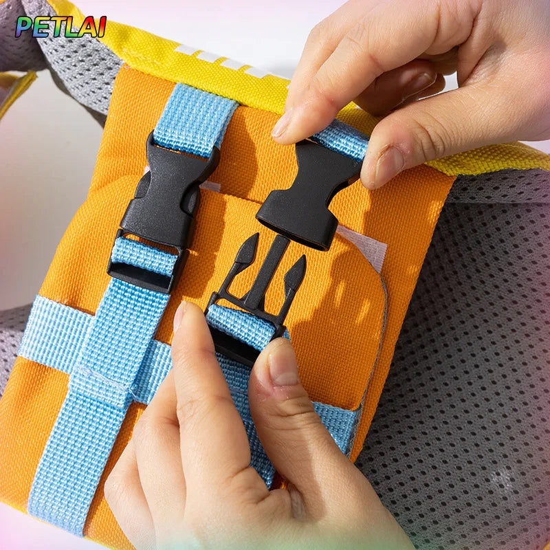 Dog Life Jacket Vest For Summer Swimming Super Buoyancy Polyester