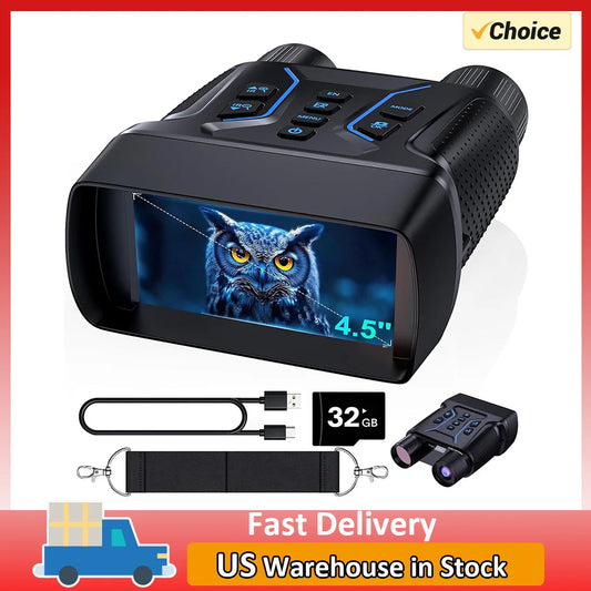 Digital Night Vision Binoculars With Infrared Illuminator Video Recording 8X Zoom Digital 36MP Night Vision Goggles Surveillance