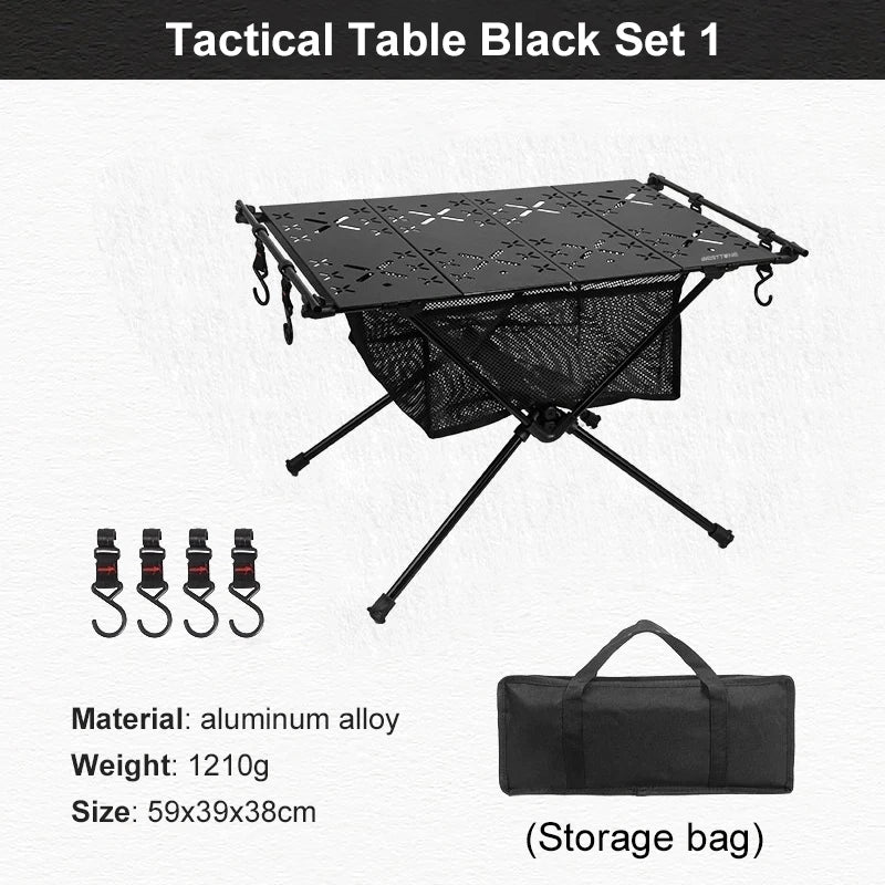 WESTTUNE Folding Camping Table Aluminum Lightweight Portable Table With Storage