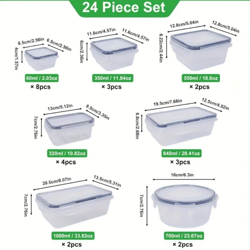 BPA-Free 24-Piece Food Storage Set With Airtight Containers and Lids