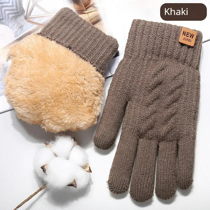 CN Unisex Knit Thermal Full Finger Gloves With Touchscreen Wool