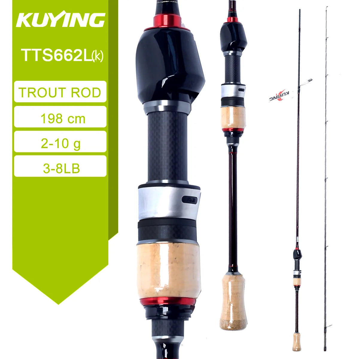 Kuying Carbon Fishing Rod Lure Cast Spinning River Stream
