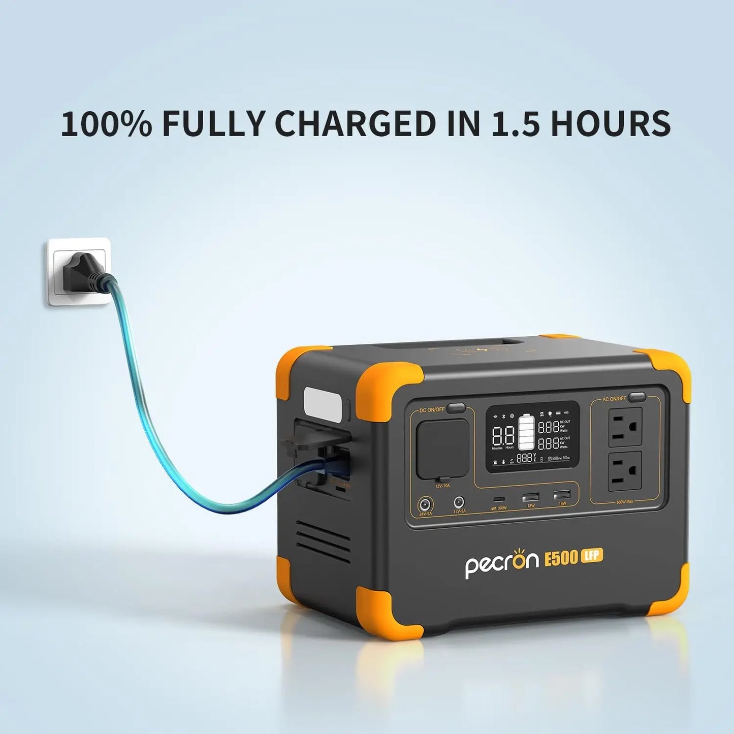 Portable Power Station 576Wh LiFePO4 Battery Solar Generator 600W
