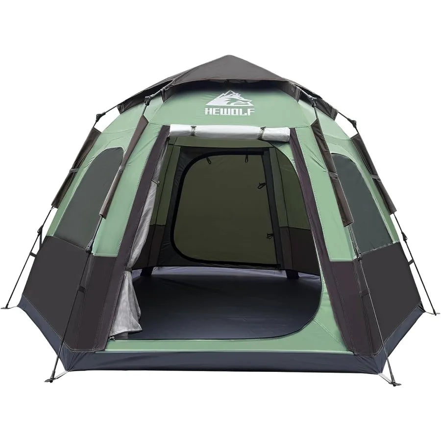 Building Instant Pop Up Trekking Tent Three Season Hexagonal Dome