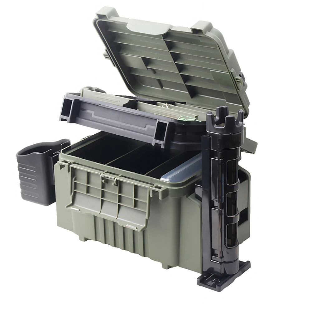 Fishing Box Barrel Holder Detachable Fishing Box Rod Display Bracket Adjustable Portable  Snap Design Outdoor Accessories