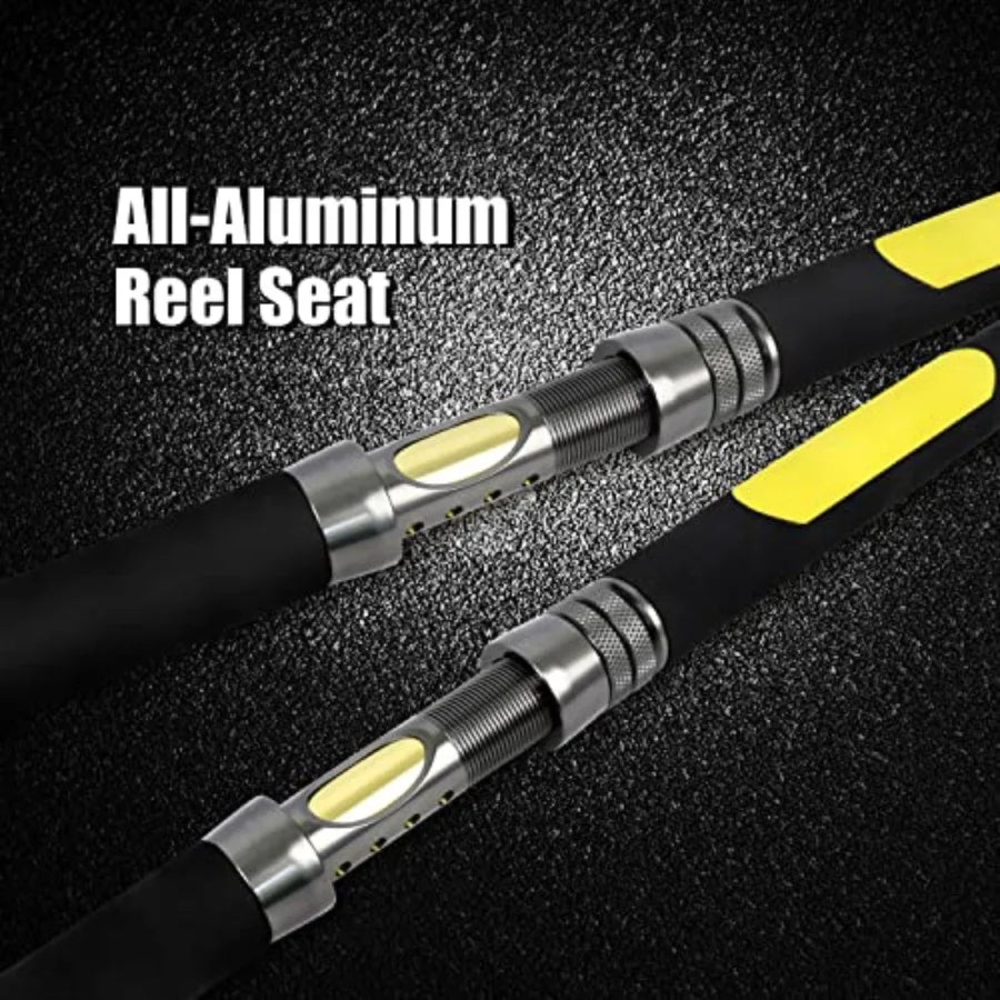 Stainless Steel Catfish Fishing Rod Portable Travel Heavy Duty Pole