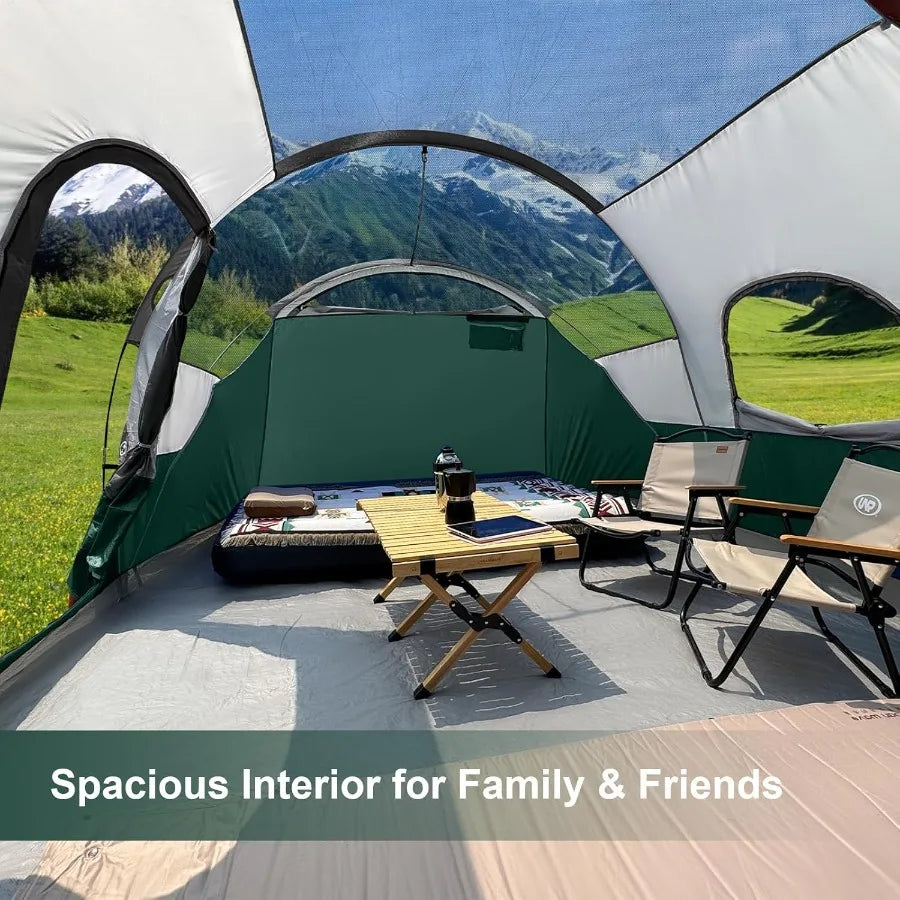 Campros CP Tent 12 Person 3 Room Waterproof Camping Shelter