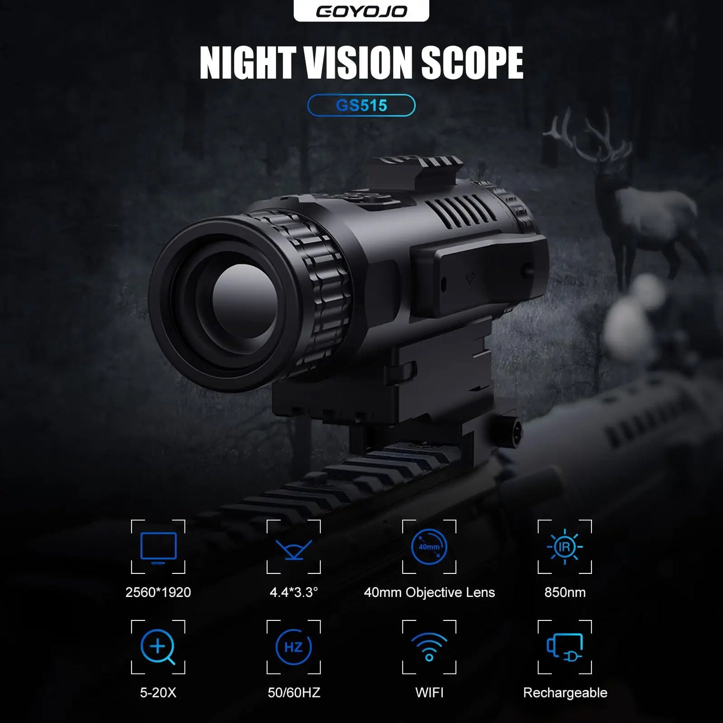 Kaalee Digital Night Vision Scope 2560x1920 HighResolution LongRange FieldGradePro