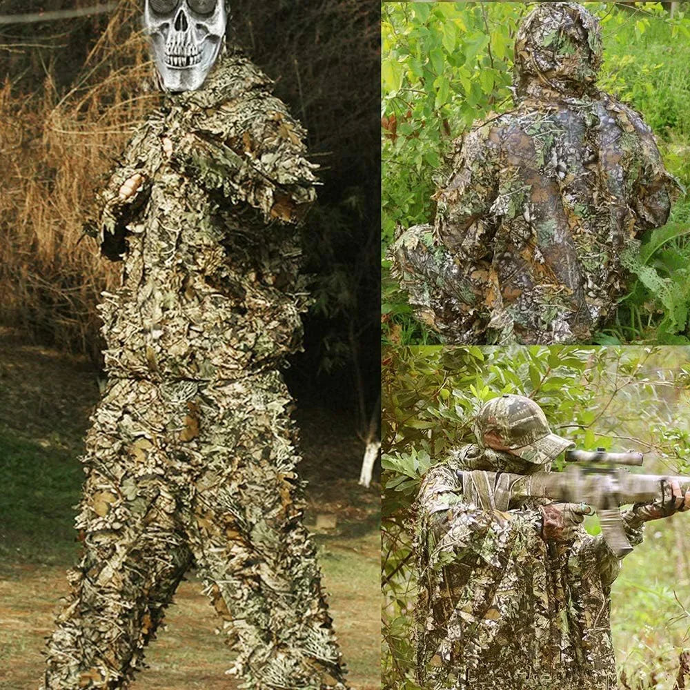 Hubei 3D Ghillie Suit Leafy Camouflage Clothing Set