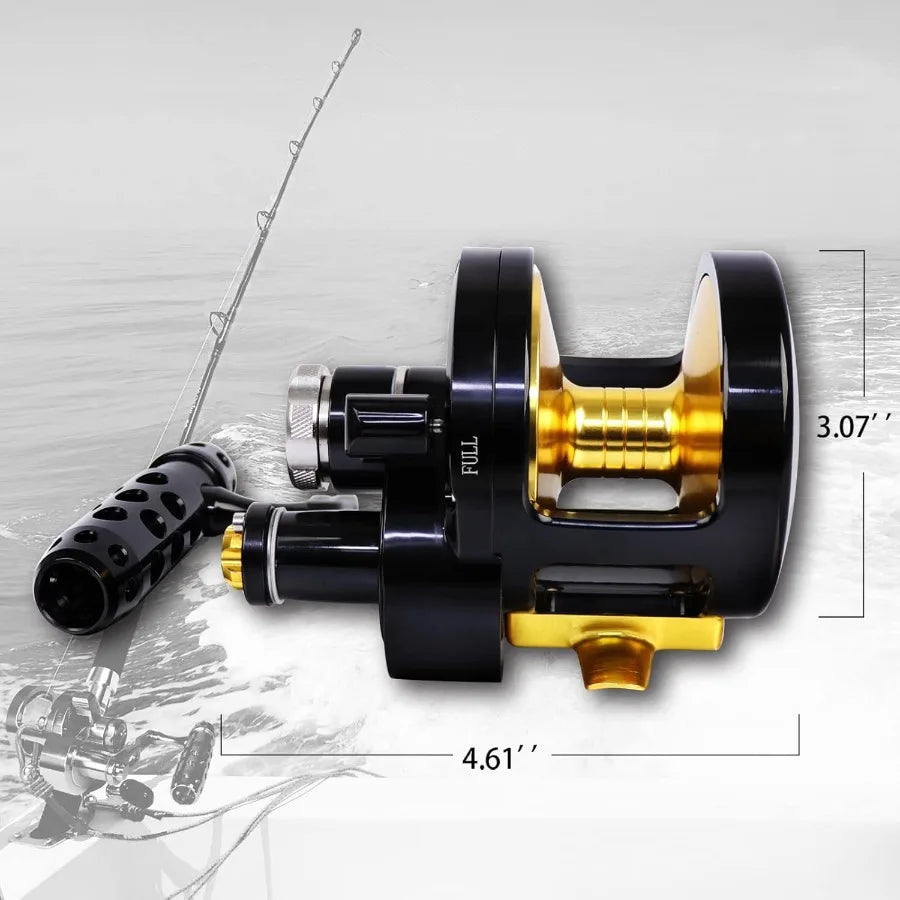 Trolling Fishing Reel Boat Fishing Aluminum Alloy Max Drag 55Lbs