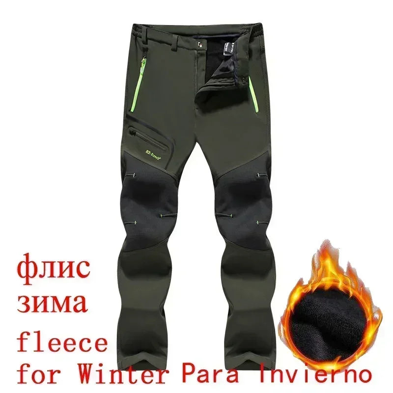 Tlothes Mens Hiking Pants Winter Fleece Lined Tactical Trekking