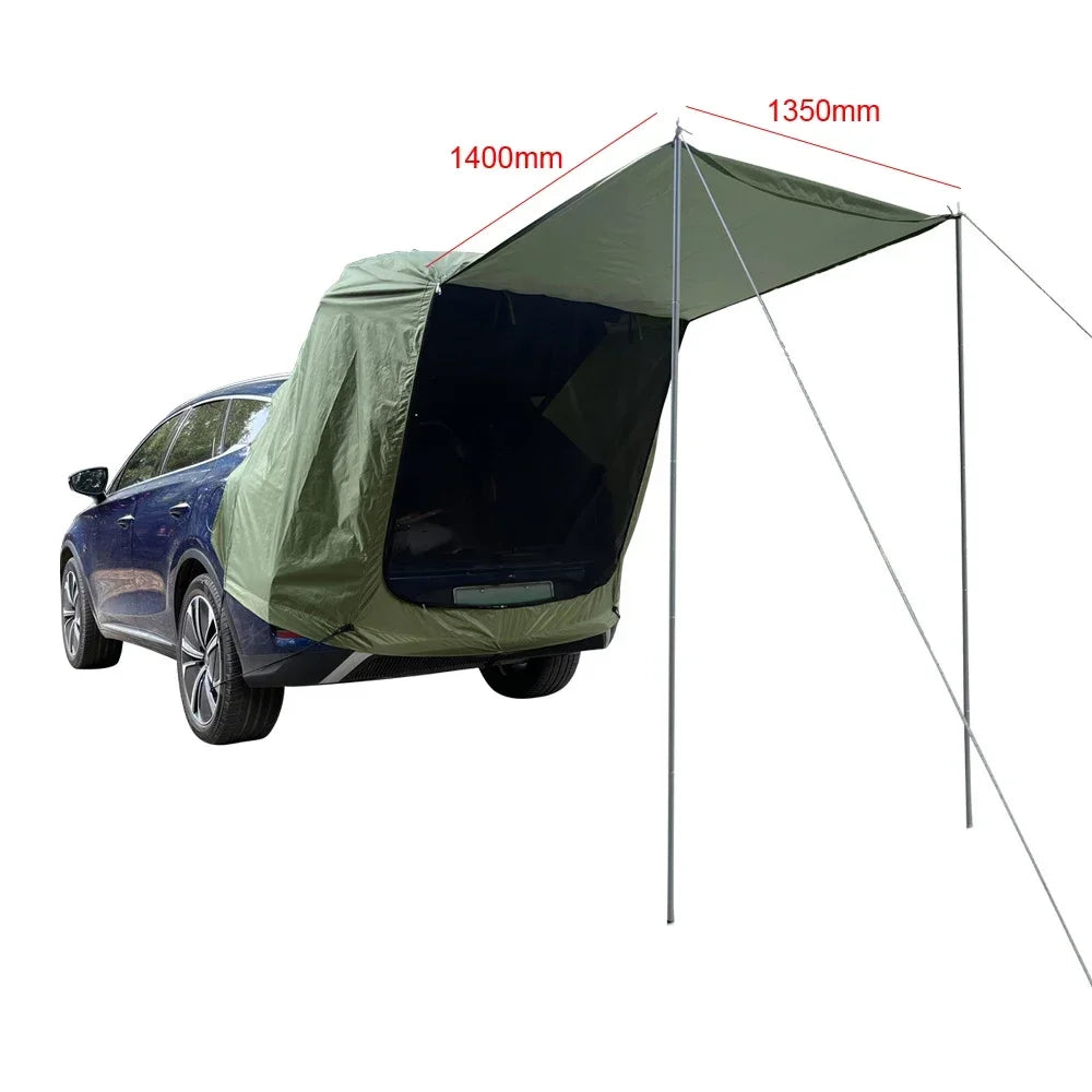 Building Outdoor Car Rear Tent With Canopy and Rainproof Extension