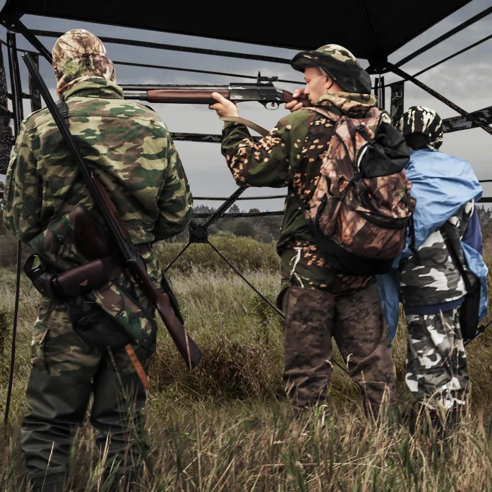 Camouflage Hunting Blind With 270 Degree Viewing Range Carry Bag