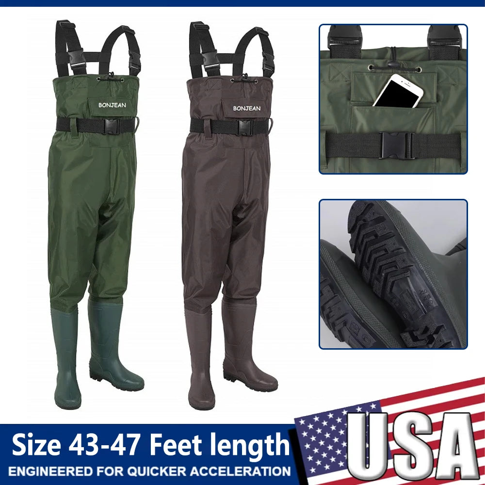 Waterproof Fishing Waders With Boots Breathable Unisex Overalls Kit