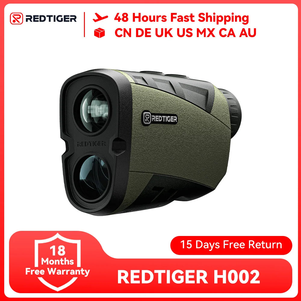 REDTIGER H002 Range Finder for Hunting, 1600 Yards Laser Rangefinder, 7X Magnification, Accurate on Angle&Speed Measure