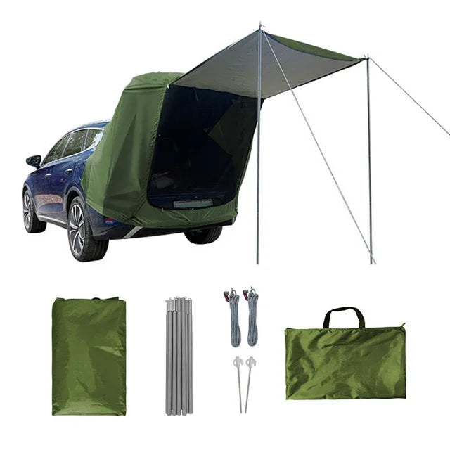 Building Outdoor Car Rear Tent With Canopy and Rainproof Extension