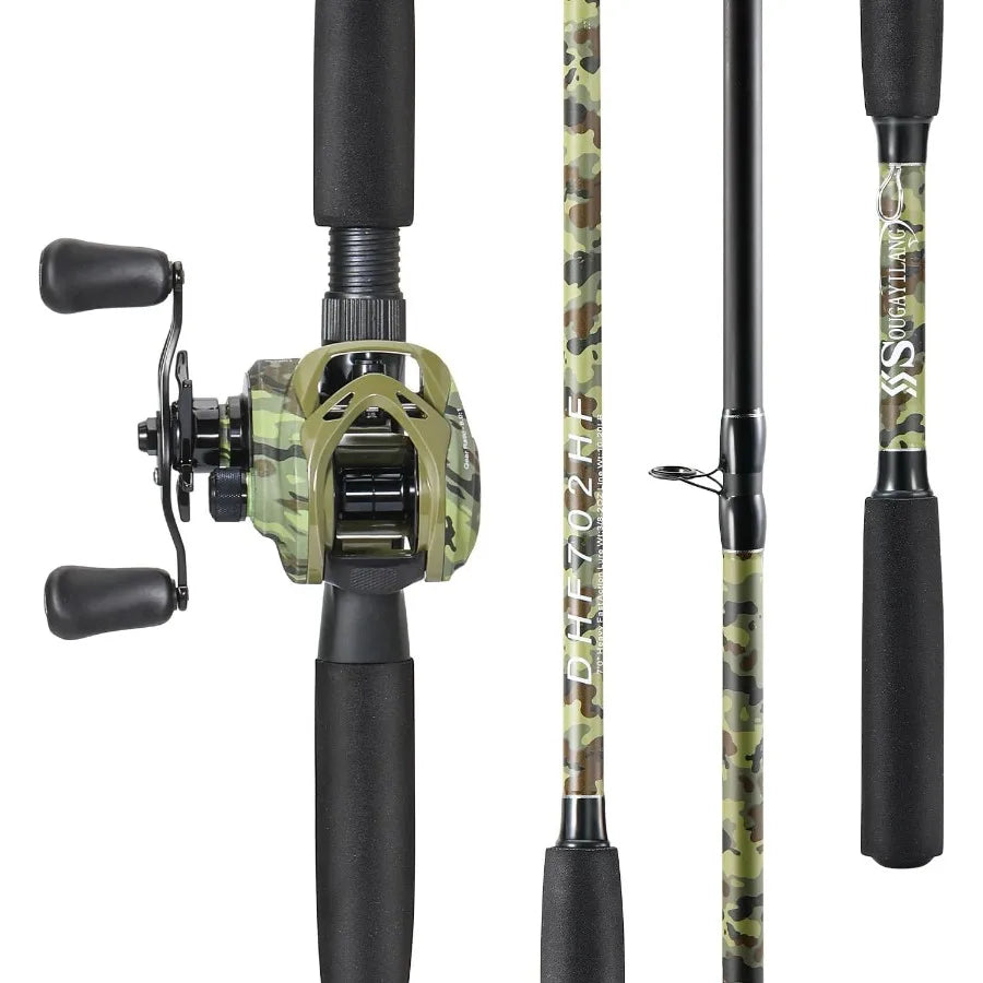 Fishing Pole Casting Reel Combo With Durable Rod For Catfish