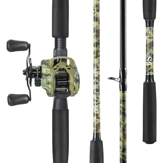 Fishing Pole Casting Reel Combo With Durable Rod For Catfish