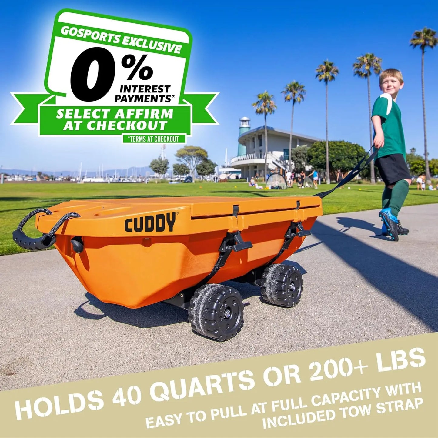 Crawler Cooler with Wheels \\u2013 40 QT Amphibious Floating Cooler and Dry Storage Vessel - Orange, Navy, Tan, or White