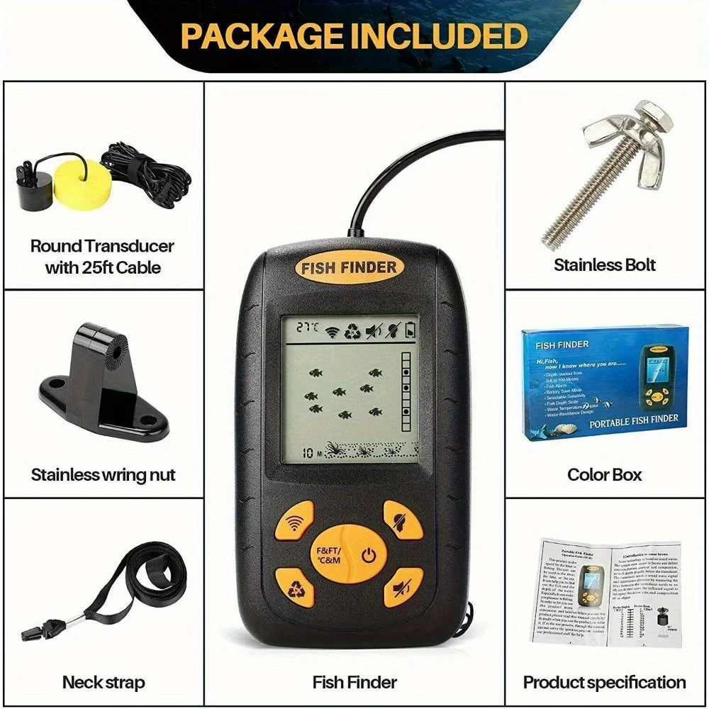Hign-concerned Portable Fish Finder With Echo Sonar Transducer
