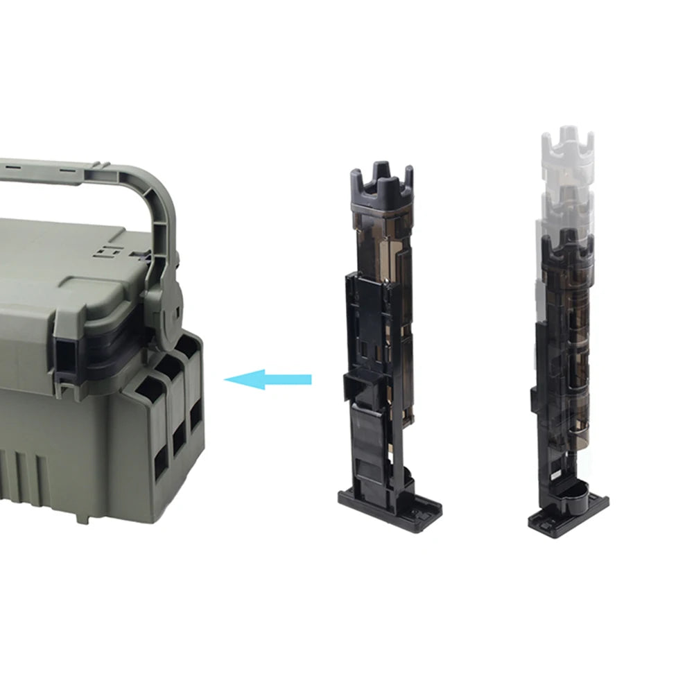 Fishing Box Barrel Holder Detachable Fishing Box Rod Display Bracket Adjustable Portable  Snap Design Outdoor Accessories