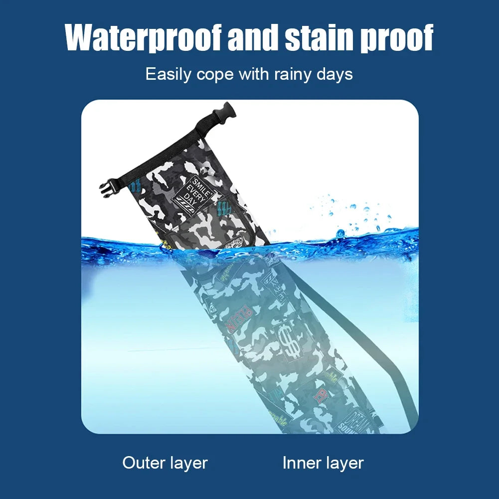 Multi-function Fishing Rod Cover Portable Foldable Thicken Canvas Fishing Rod Holder Oxford Cloth Drawstring Pocket Fishing Gear