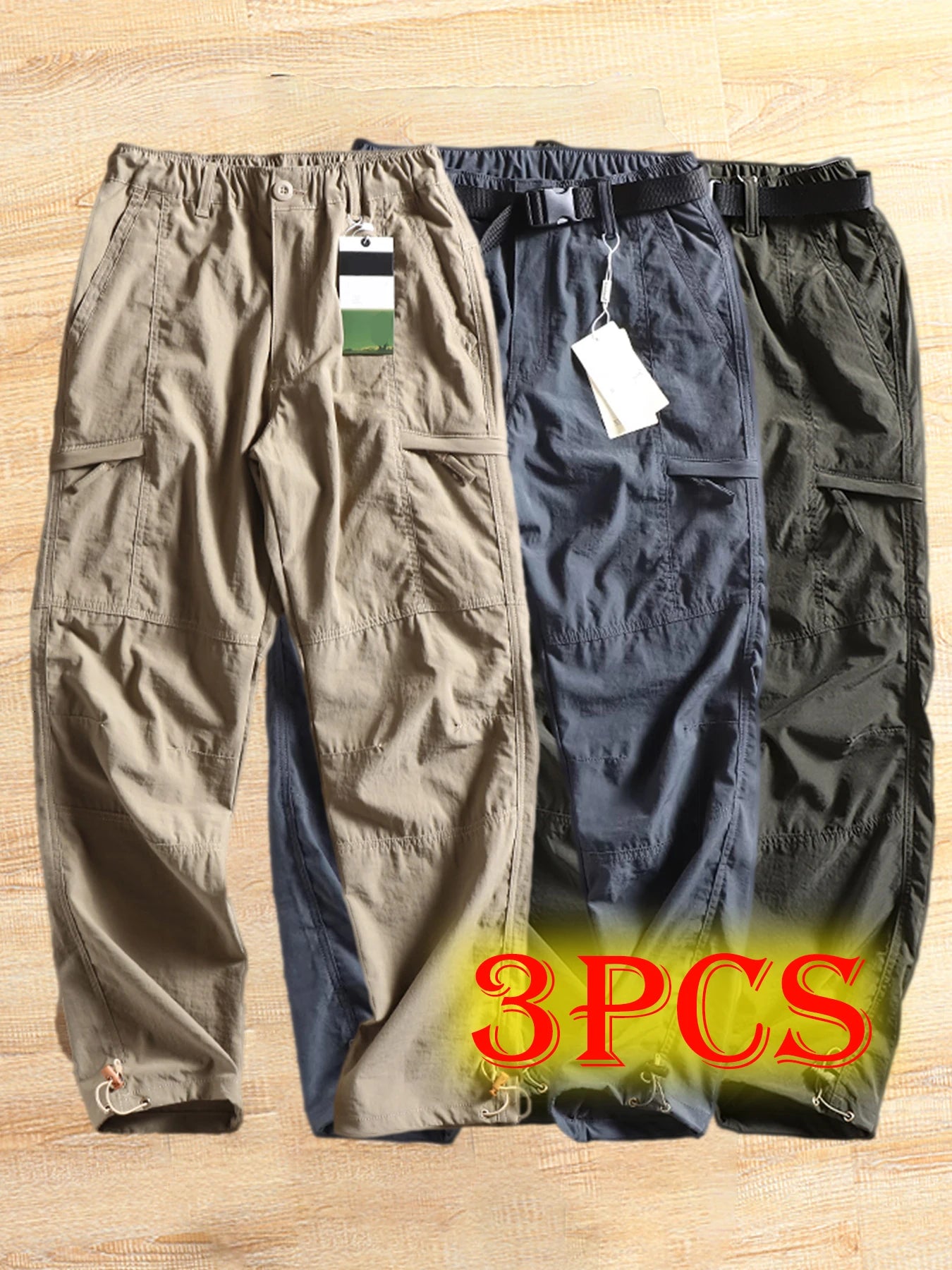 NONECN Men's Summer Tactical Cargo Pants Lightweight Waterproof