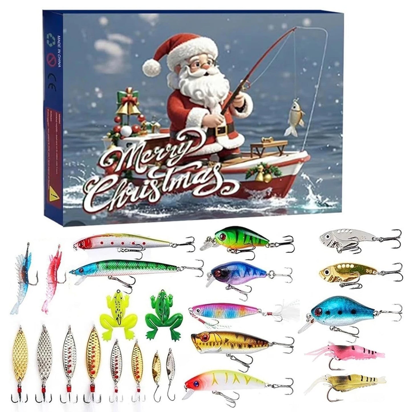 APWIKOGER 24 Day Fishing Lure Advent Calendar Christmas Countdown