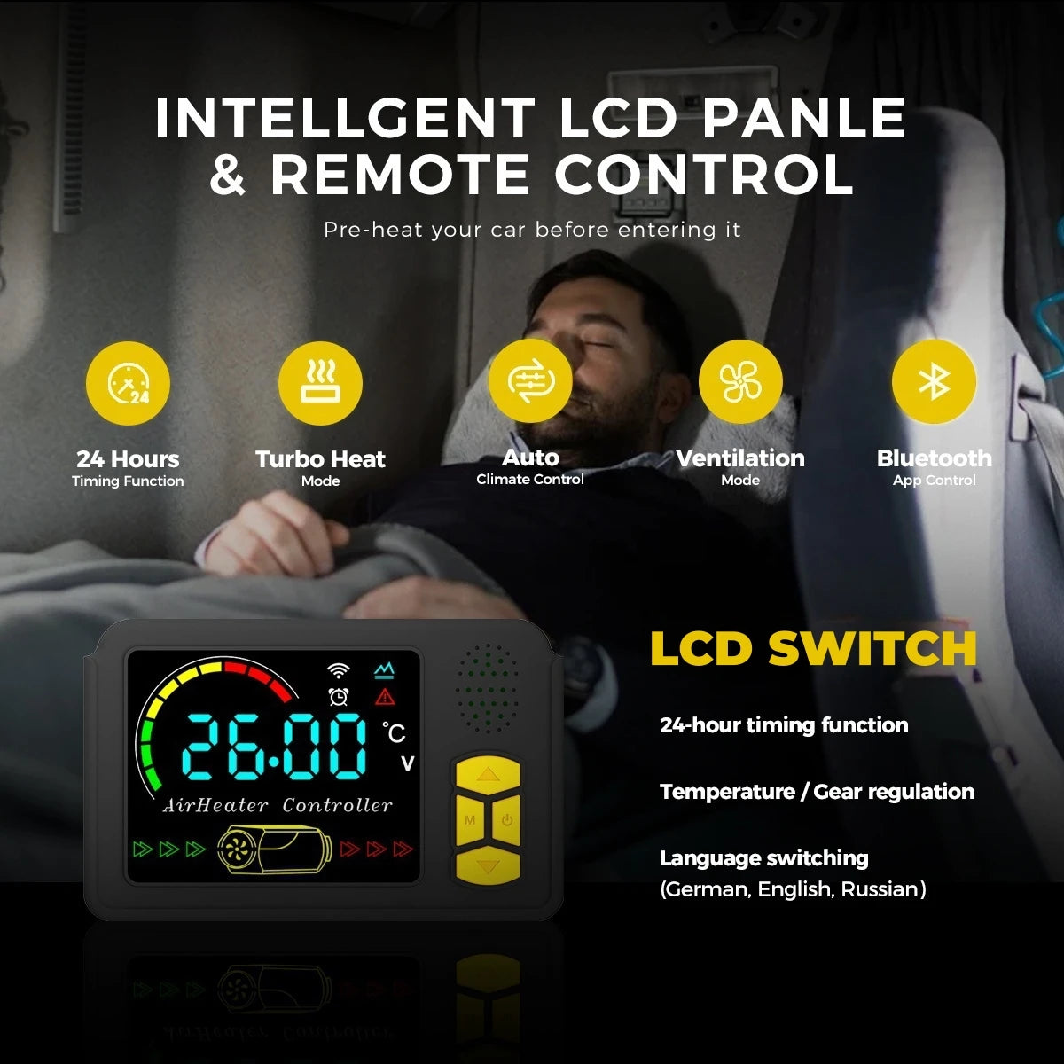 Sunster 8kW Portable Diesel Car Heater With LCD Bluetooth Remote