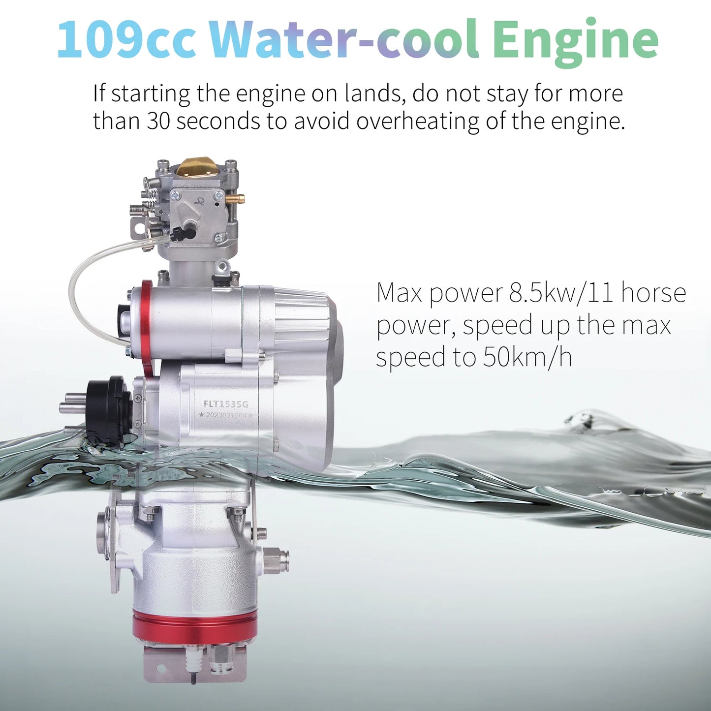 Jet Surf Gas-Powered Carbon Fiber Surfboard 109cc Engine