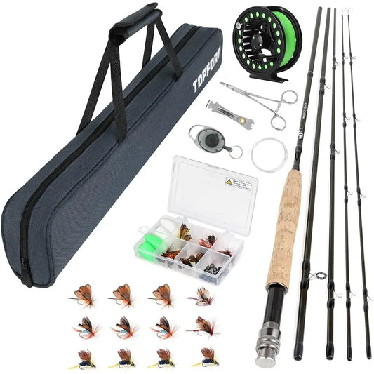 Lightweight Graphite Fly Fishing Rod And Reel Combo Starter Kit