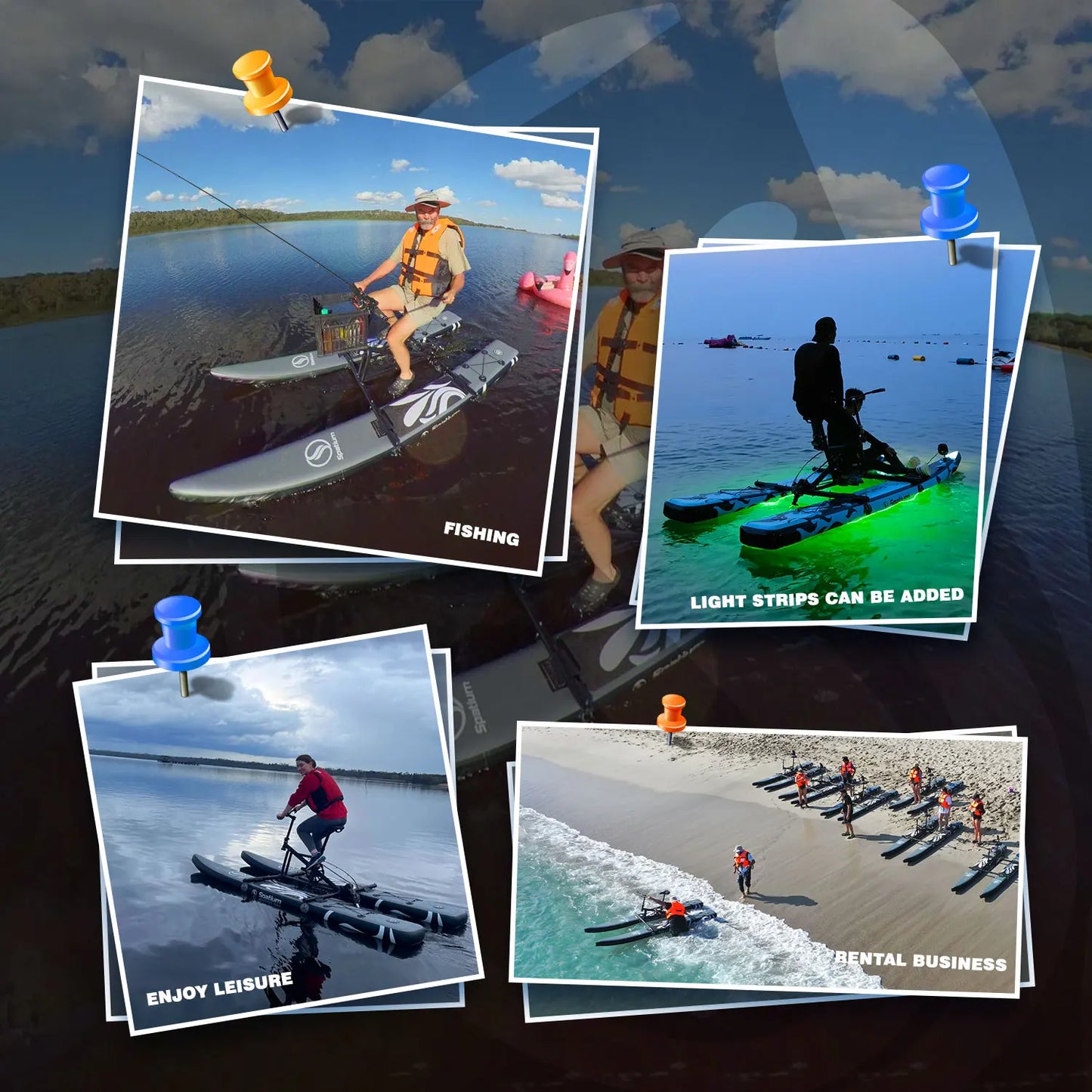 Spatium SUP Water Bike 2.0 Inflatable Pedal Kayak Pro