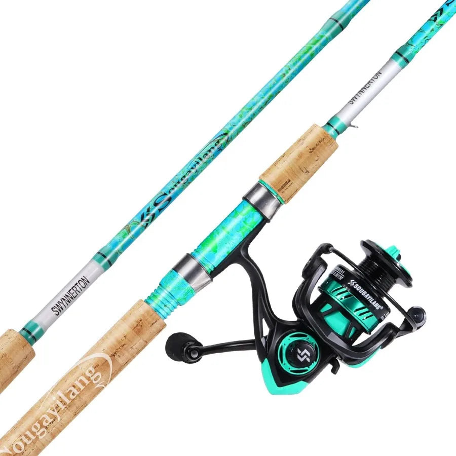 Hign-concerned Graphite Fiberglass Fishing Rod And Reel Combo For Freshwater And Saltwater Angling