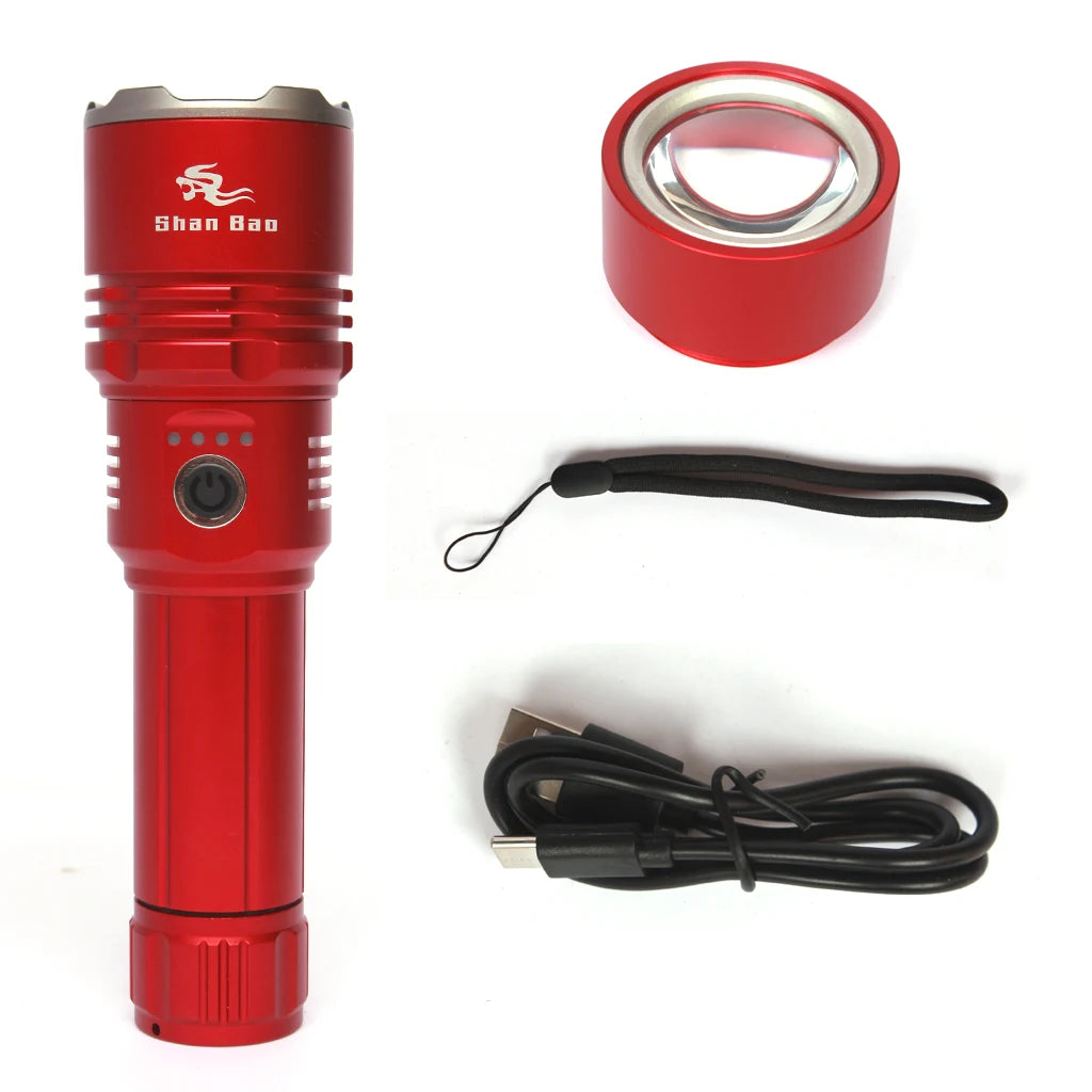 Shan Bao 1800 Lumen LED Zoomable Rechargeable Outdoor Flashlight