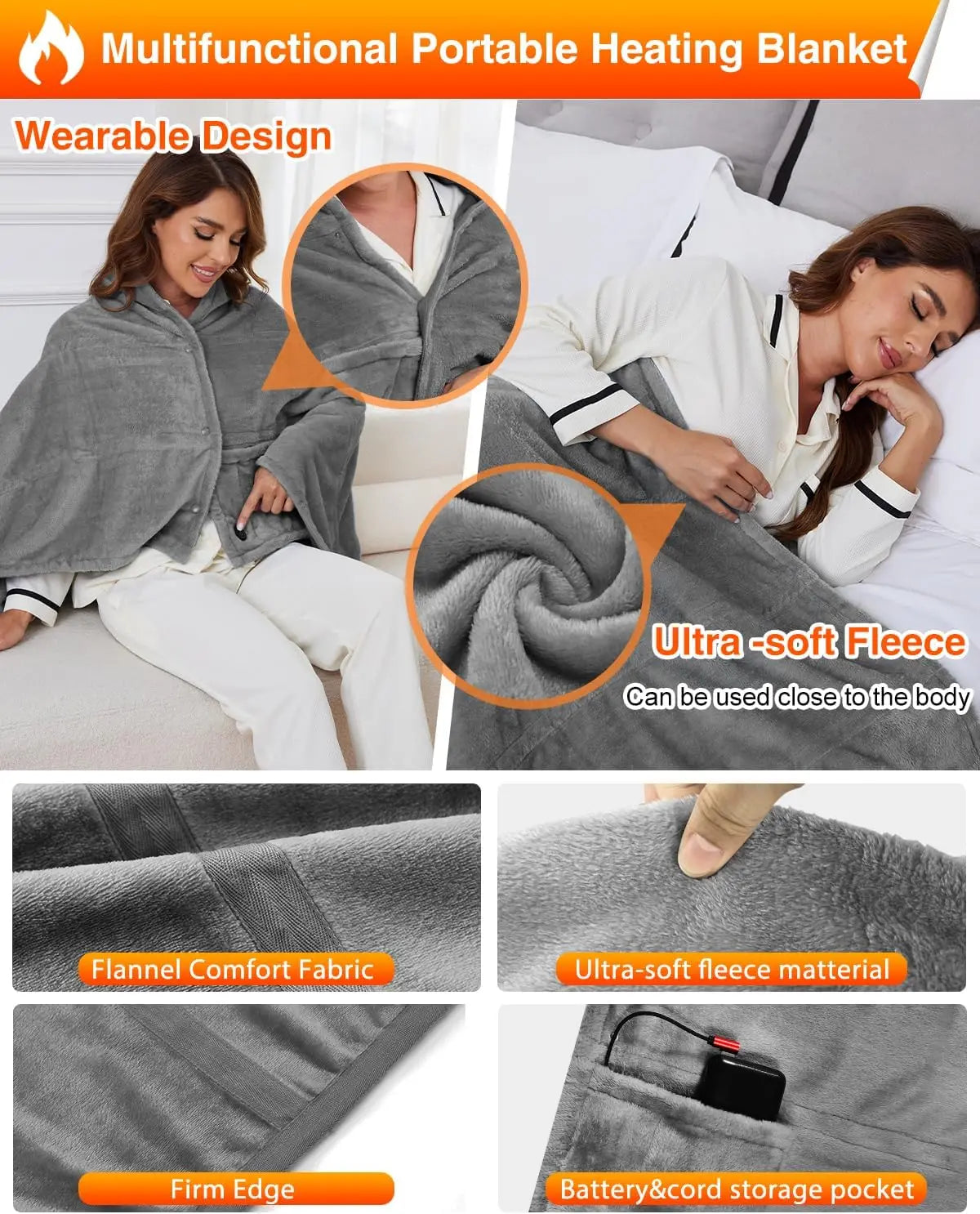 XMSJ Camping Heated Sleeping Bag Pad With 20000mAh Battery